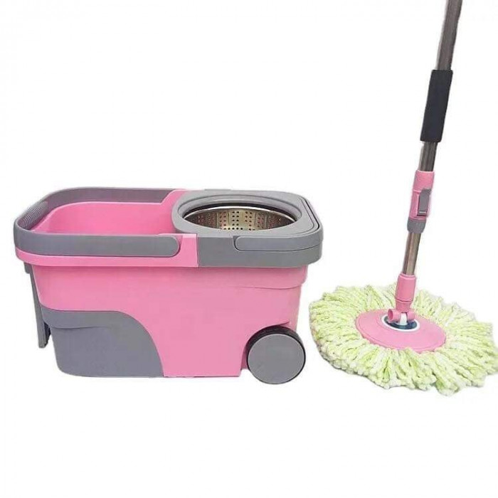 Easy Mop with wheels & stainless steel basket 