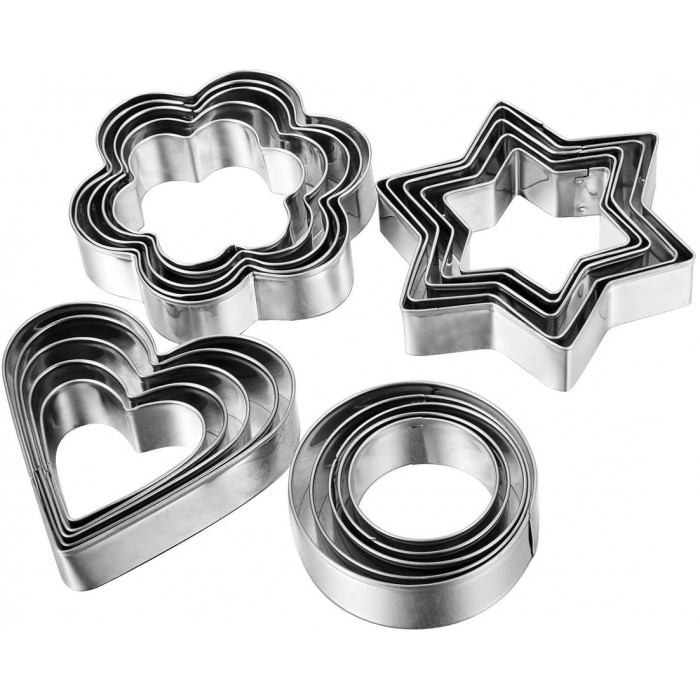 Mingjian Stainless Steel Cookie Cutter, Biscuit Cutter, Cookie Shape Set, Biscuit Shape Set - Set of 12