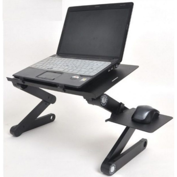 Adjustable Aluminum Laptop Stand Ergonomic Design With Mouse Pad System