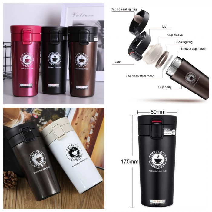 Stainless Steel Mug Thermos Vacuum Insulated Travel Tumbler Coffee Mug Cup 500ML