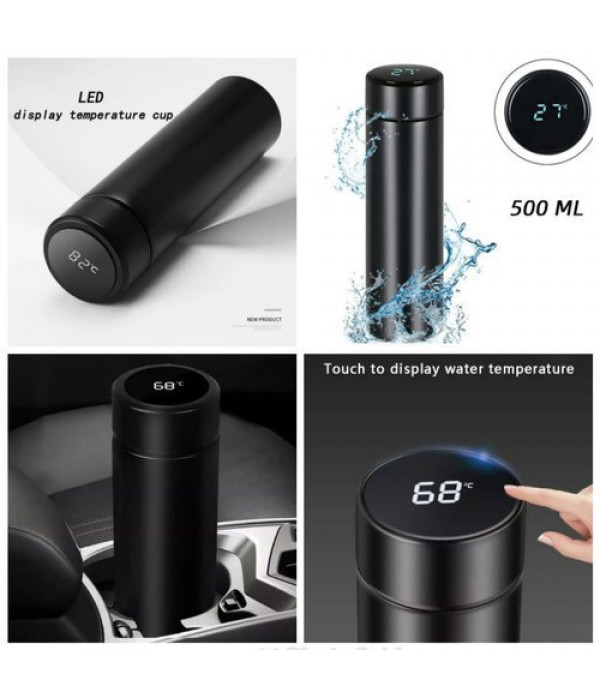 LED Temperature Display, Double Walled Vacuum Insulated Water Bottle