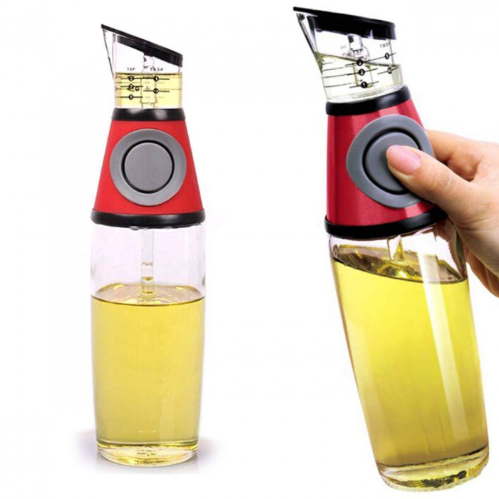 Press and Measure Oil and Vinegar Dispenser Bottle-500 ml