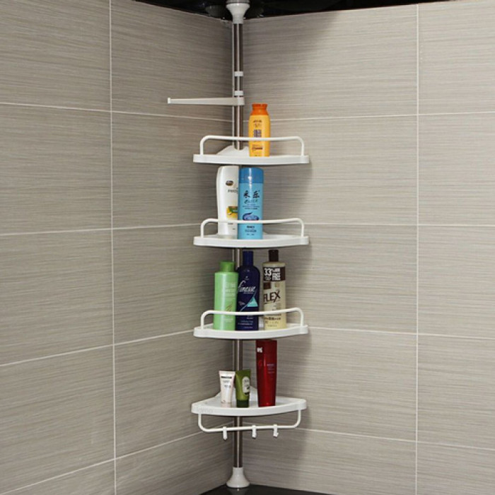 Adjustable Large Multi Bathroom Corner Shelf GY-188 (White)