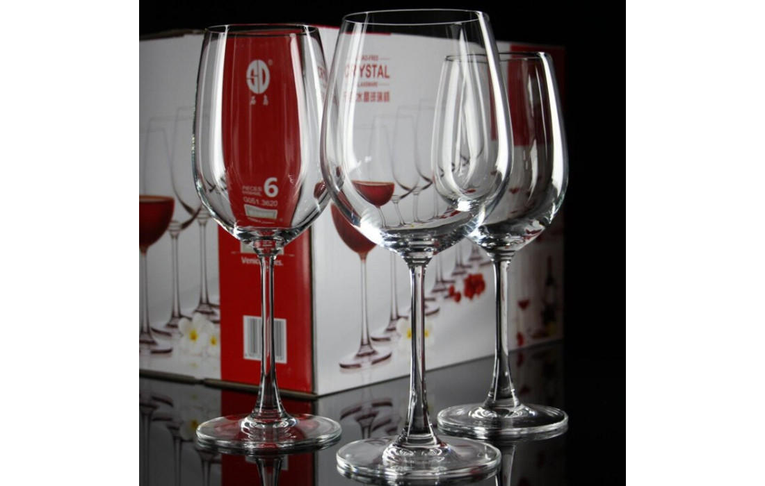 6 pieces European and American transparent wine gl...